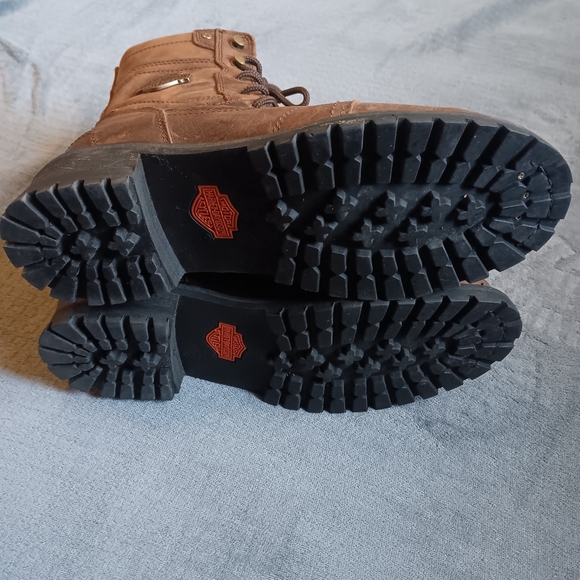 Harley Davidson Mens 10 M Rustic Brown Leather Riding Boots Rugged Motorcycle - Picture 9 of 13